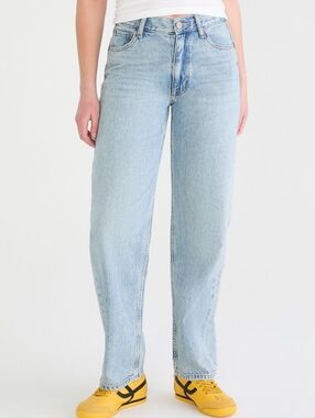 AERO High Rise Baggy Jeans Light Wash Blue